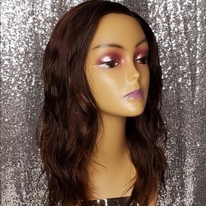 Black/brown virgin hair closure wig